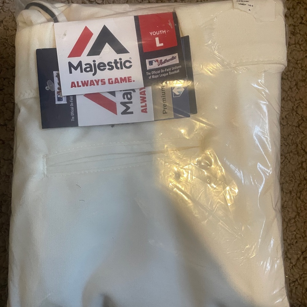 Majestic Youth White Baseball Pants